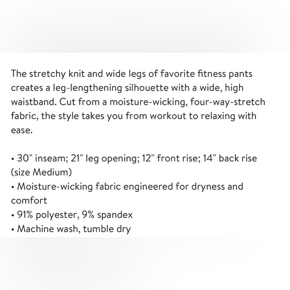 Zella Live In High Waist Rib Wide Leg Black Stretchy Pants - Picture 12 of 12